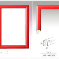 Holzwechselrahmen rot  12 mm breit