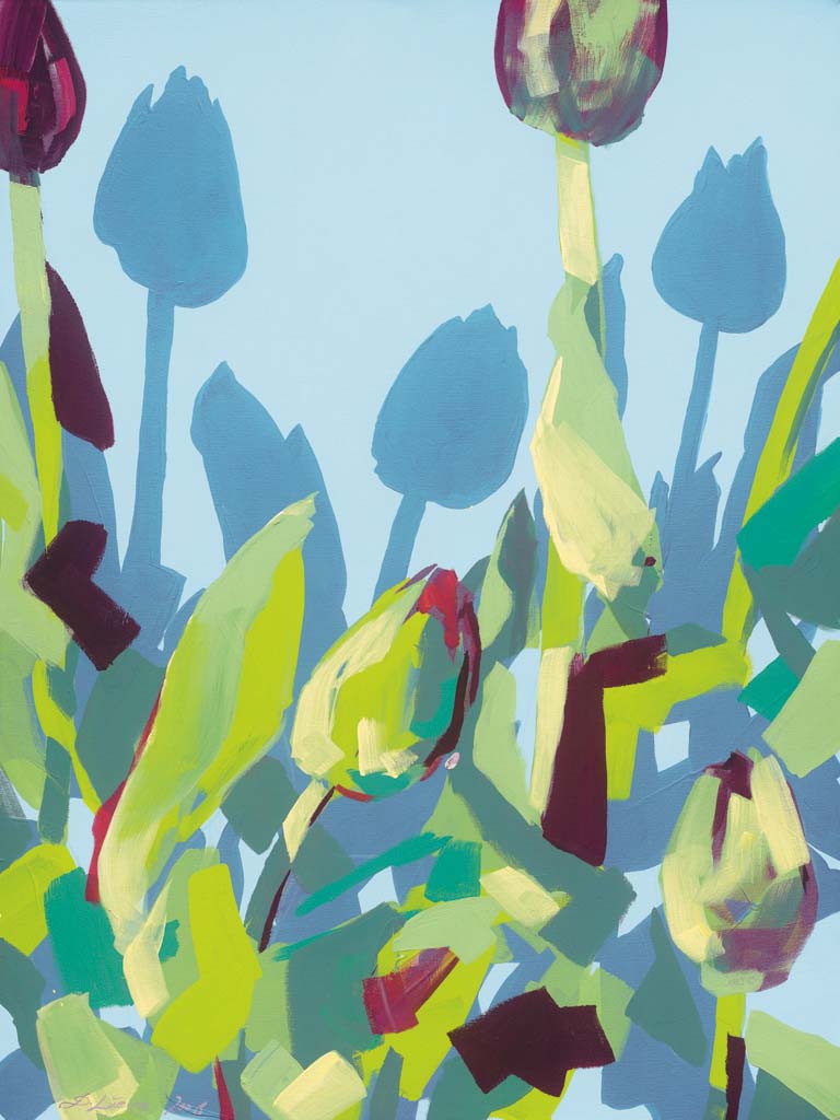 Lüers, Daniela / Dunkle Tulpen mit blauem Schatten I