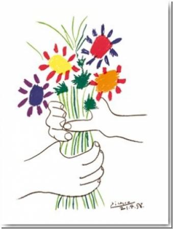 Pablo Picasso Hand with Bouquet